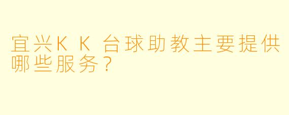 宜兴KK台球助教主要提供哪些服务？