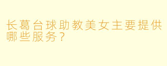 长葛台球助教美女主要提供哪些服务？