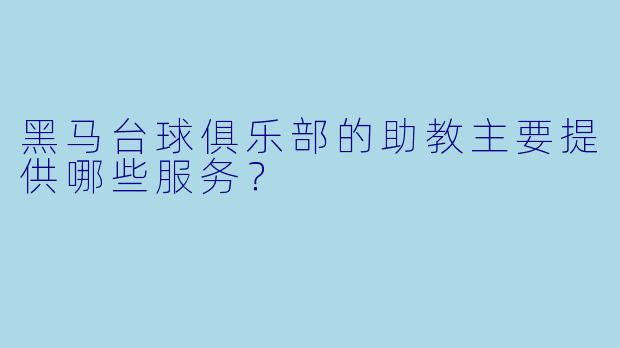 黑马台球俱乐部的助教主要提供哪些服务？