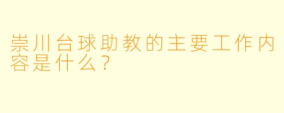 崇川台球助教的主要工作内容是什么？