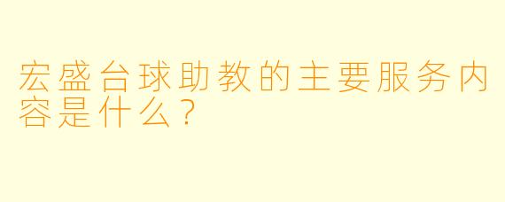 宏盛台球助教的主要服务内容是什么？