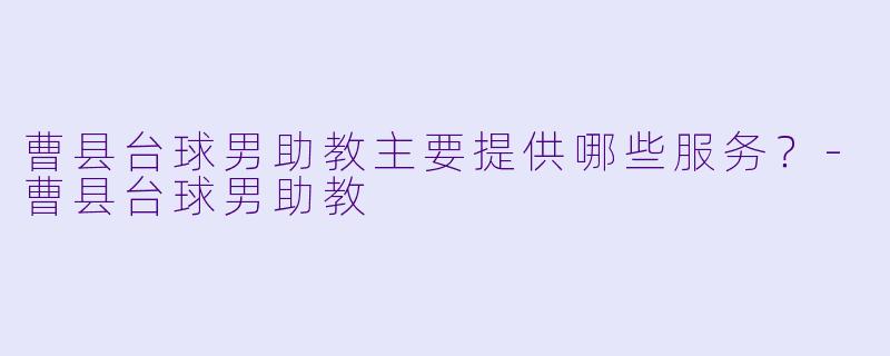 曹县台球男助教主要提供哪些服务？-曹县台球男助教