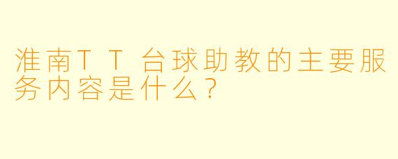淮南TT台球助教的主要服务内容是什么？