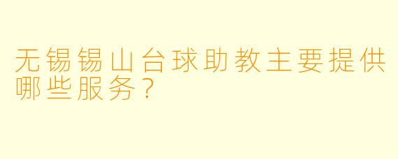 无锡锡山台球助教主要提供哪些服务？