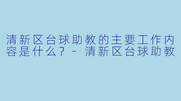 清新区台球助教的主要工作内容是什么？