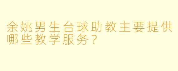 余姚男生台球助教主要提供哪些教学服务？