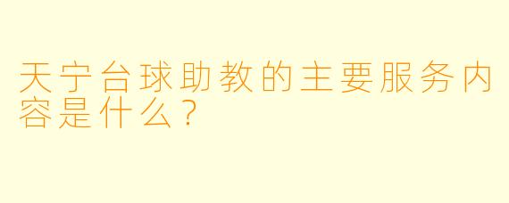 天宁台球助教的主要服务内容是什么？