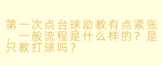 第一次点台球助教有点紧张，一般流程是什么样的？是只教打球吗？