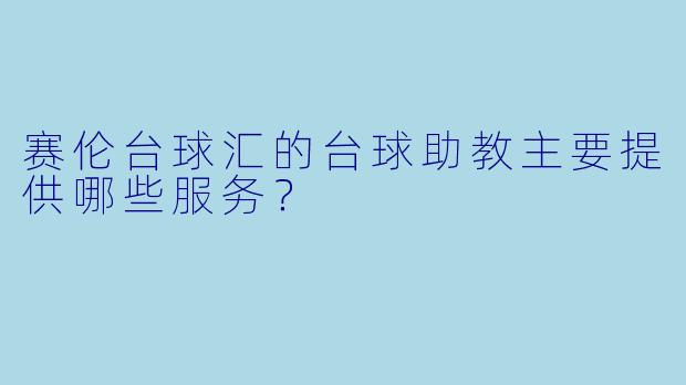 赛伦台球汇的台球助教主要提供哪些服务？