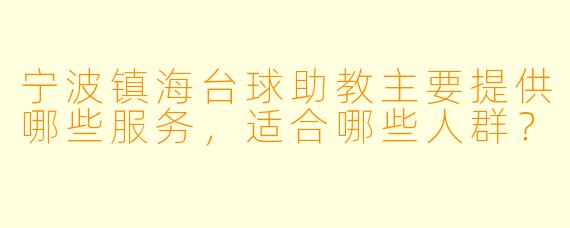 宁波镇海台球助教主要提供哪些服务,适合哪些人群?
